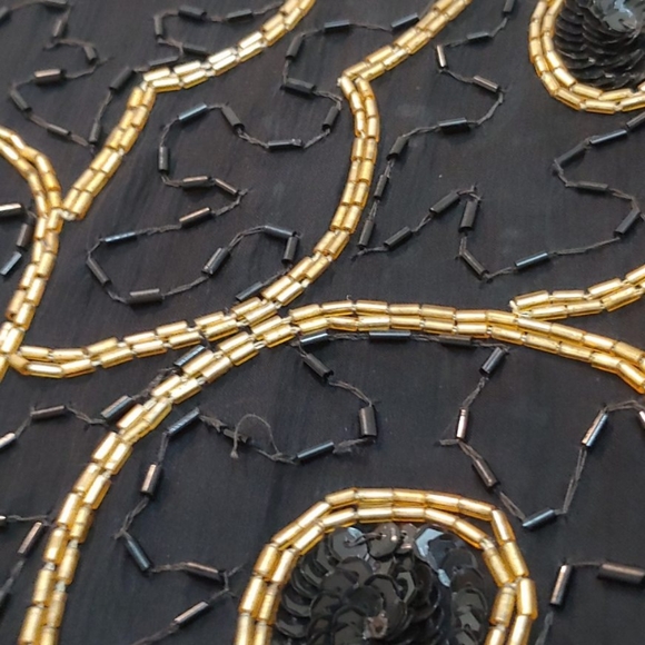 Vintage Sténay black and gold Sequinned Blouse - Picture 8 of 9